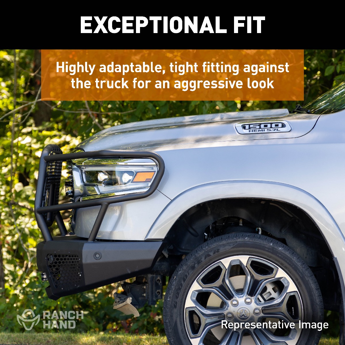 Ranch Hand MFC19HBM1 Midnight Series Front Bumper Ranch Hand MFC19HBM1 Midnight Series Front Bumper
